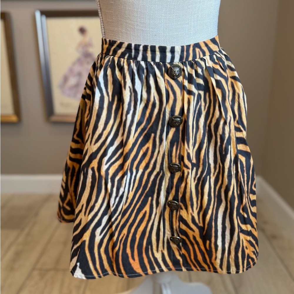 New! QUEEN OF SPARKLES Tiger Print Mini Skirt